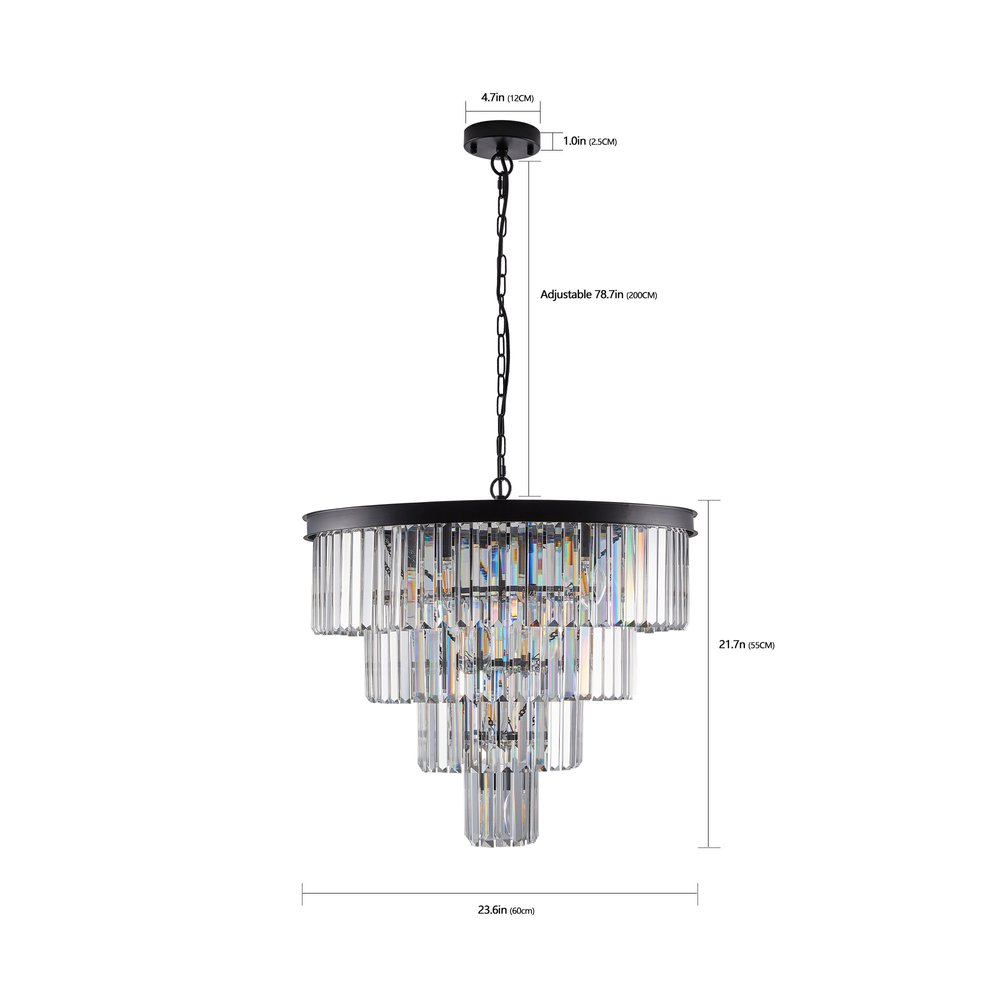 Black Chandelier Metal Ceiling Light