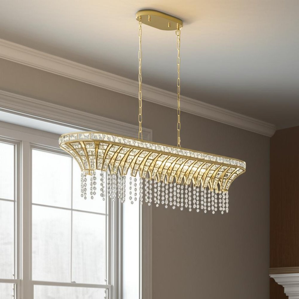 Clear Eight Light Crystal Chandelier With Clear Shades