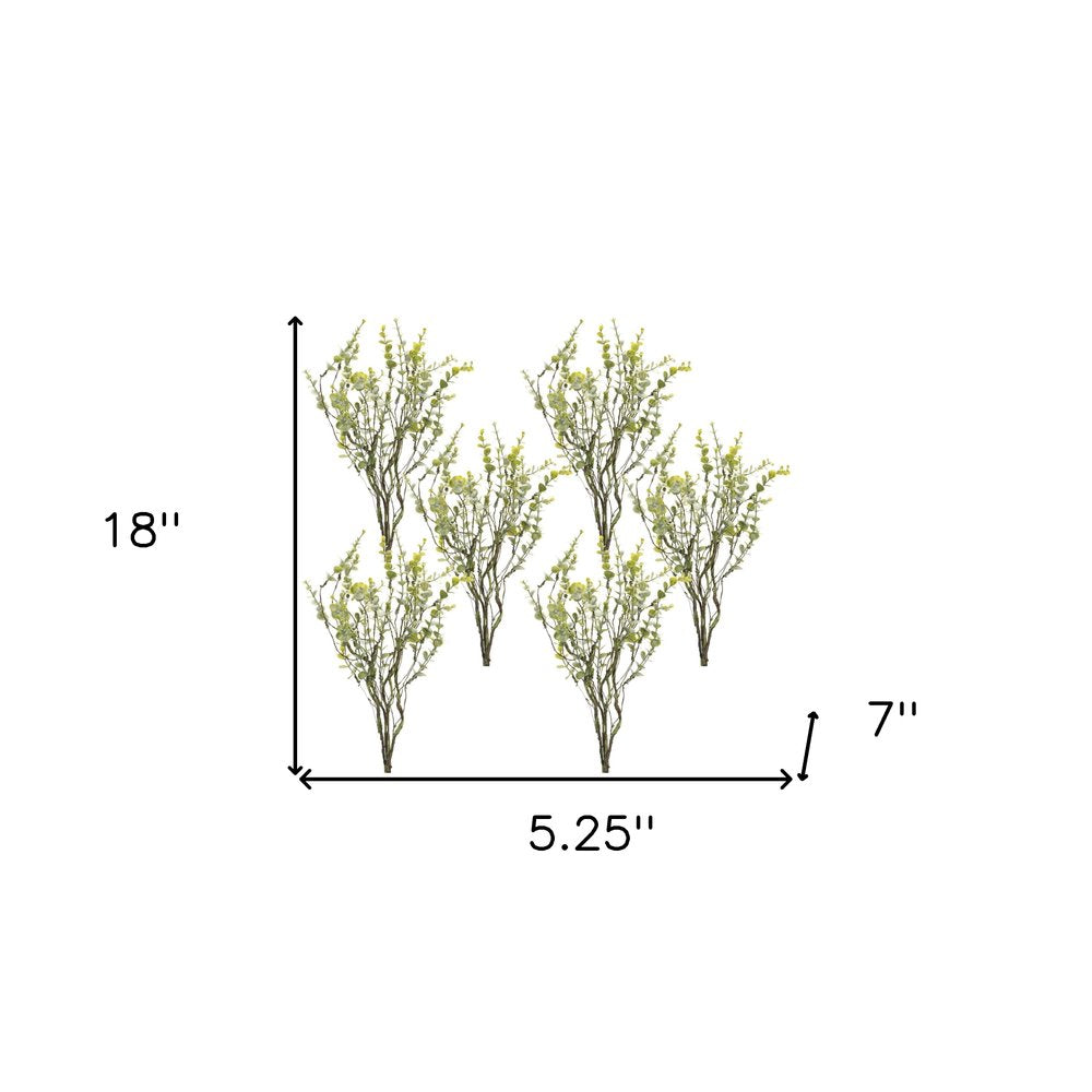 Set of six 18" Green Boxwood Artificial Plant in a No
