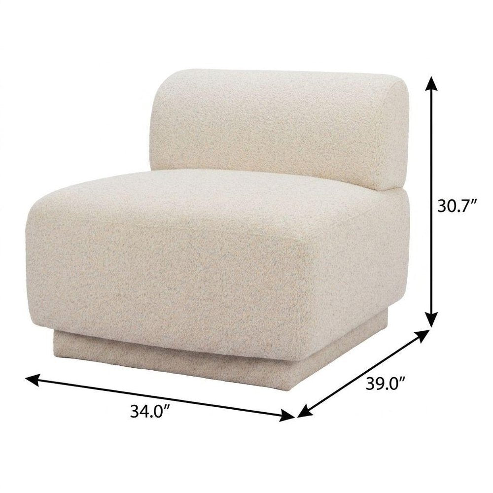 34" Beige Upholstered Side Chair