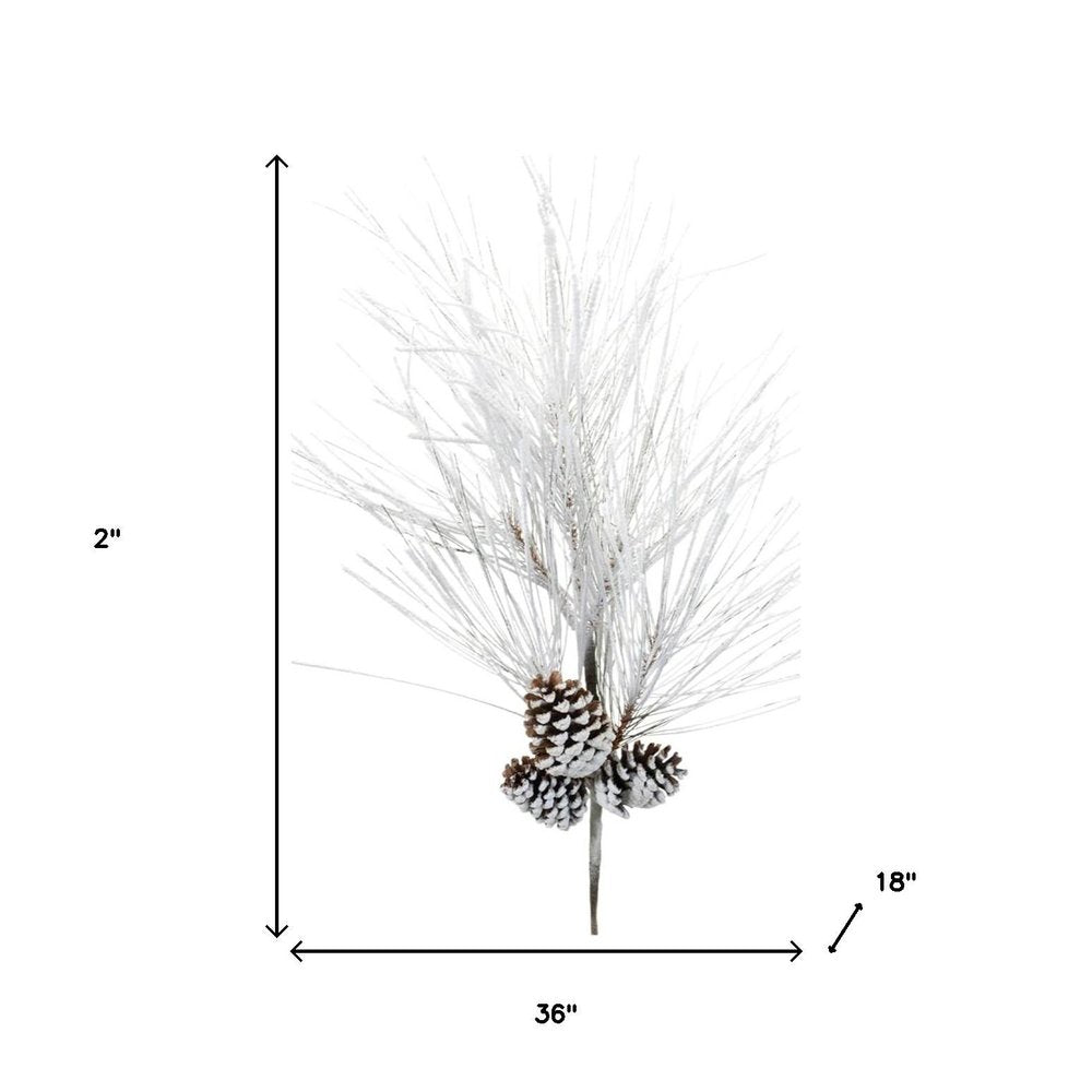 Set of Two 36" White Brown And Green Artificial Pine