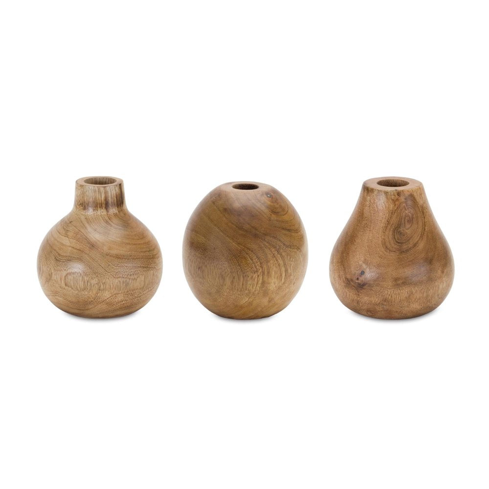 Set of Two Brown And Gray Porcelain 1 Ounce Two Toned Round Pot Planters