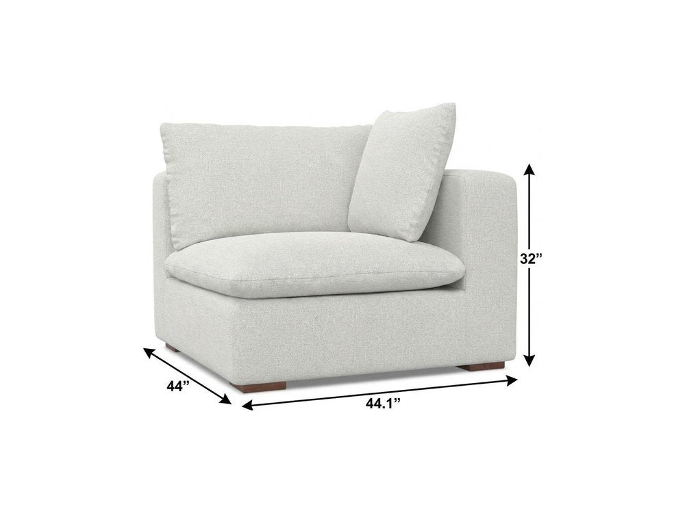 44" Gray Fabric Modular Sofa With Brown Legs