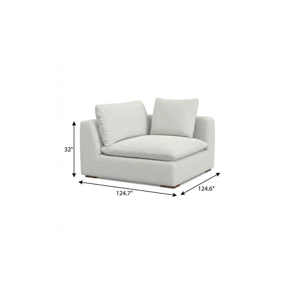 125" Gray Fabric Sofa With Ottoman With Brown Legs