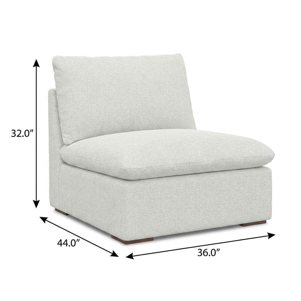 36" Gray and Brown Fabric Arm Chair