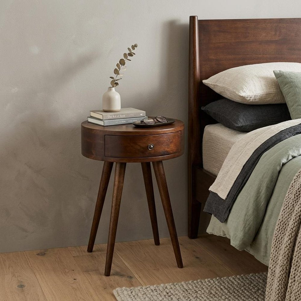 22" Chestnut Solid Wood One Drawer Nightstand