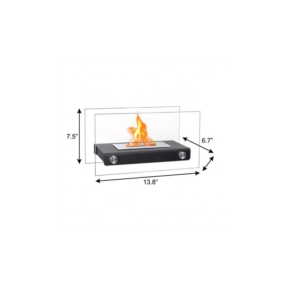 14" Black And Silver Metal BioEthanol Portable Firepit