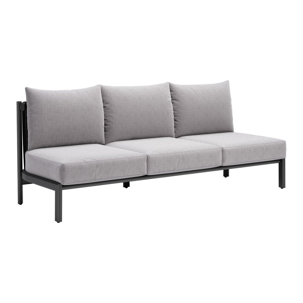 78" Gray Polypropylene Sofa
