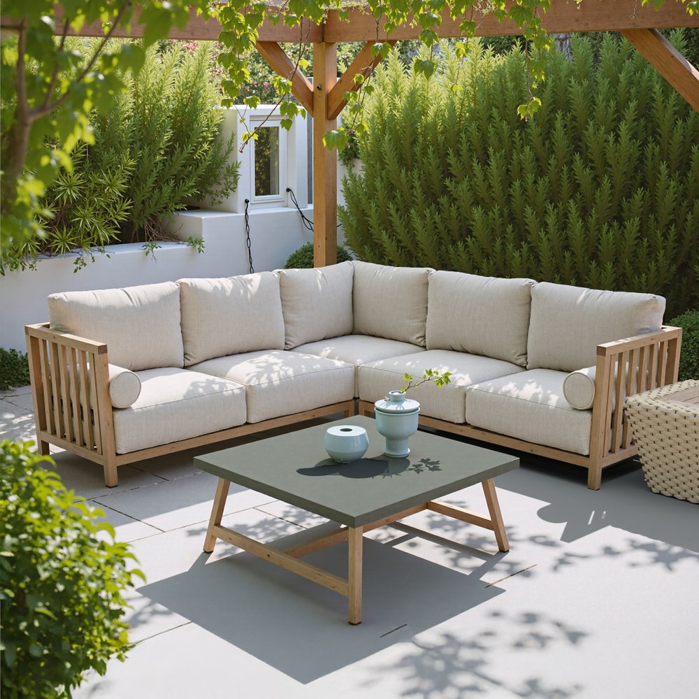 36" Gray Concrete Outdoor Coffee Table
