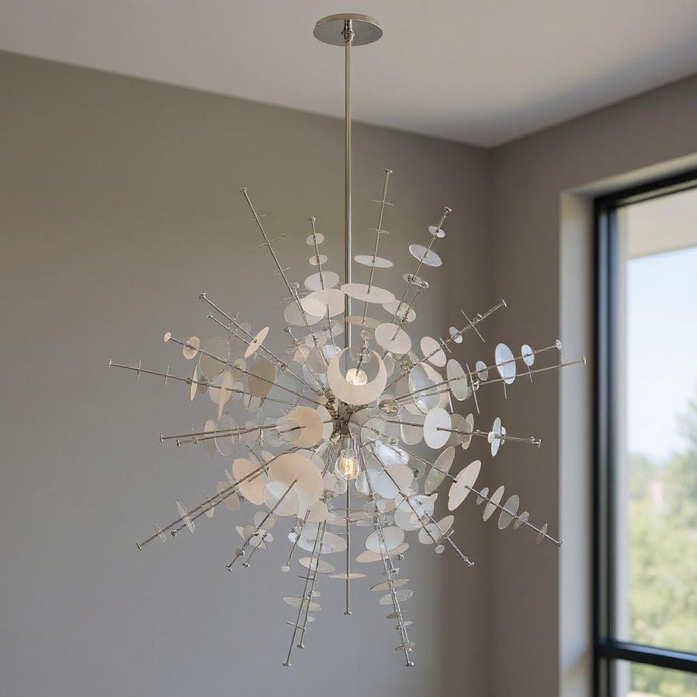 Twelve Light Dimmable Chandelier With Shades