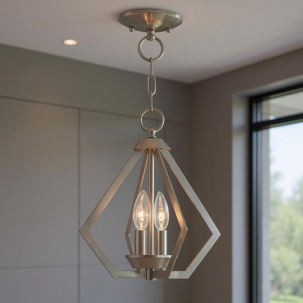 Two Light Dimmable Chandelier With Shades