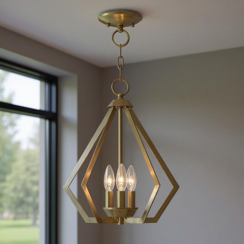Three Light Dimmable Chandelier With Shades