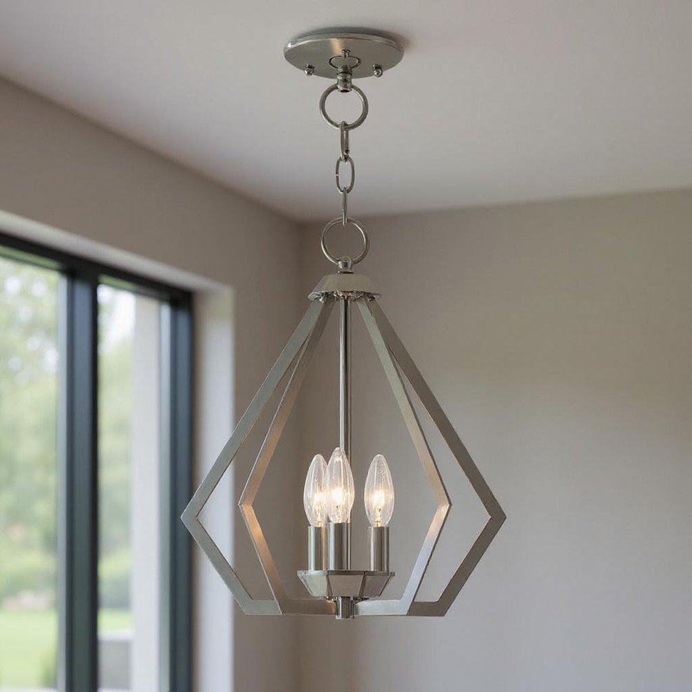 Three Light Dimmable Chandelier With Shades