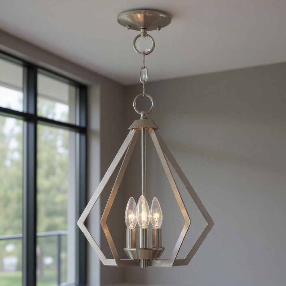 Three Light Dimmable Chandelier With Shades