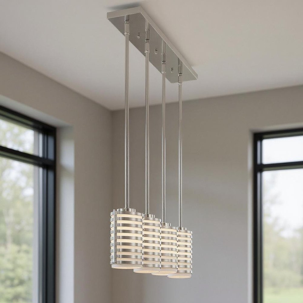 Three Light Dimmable Chandelier With Shades