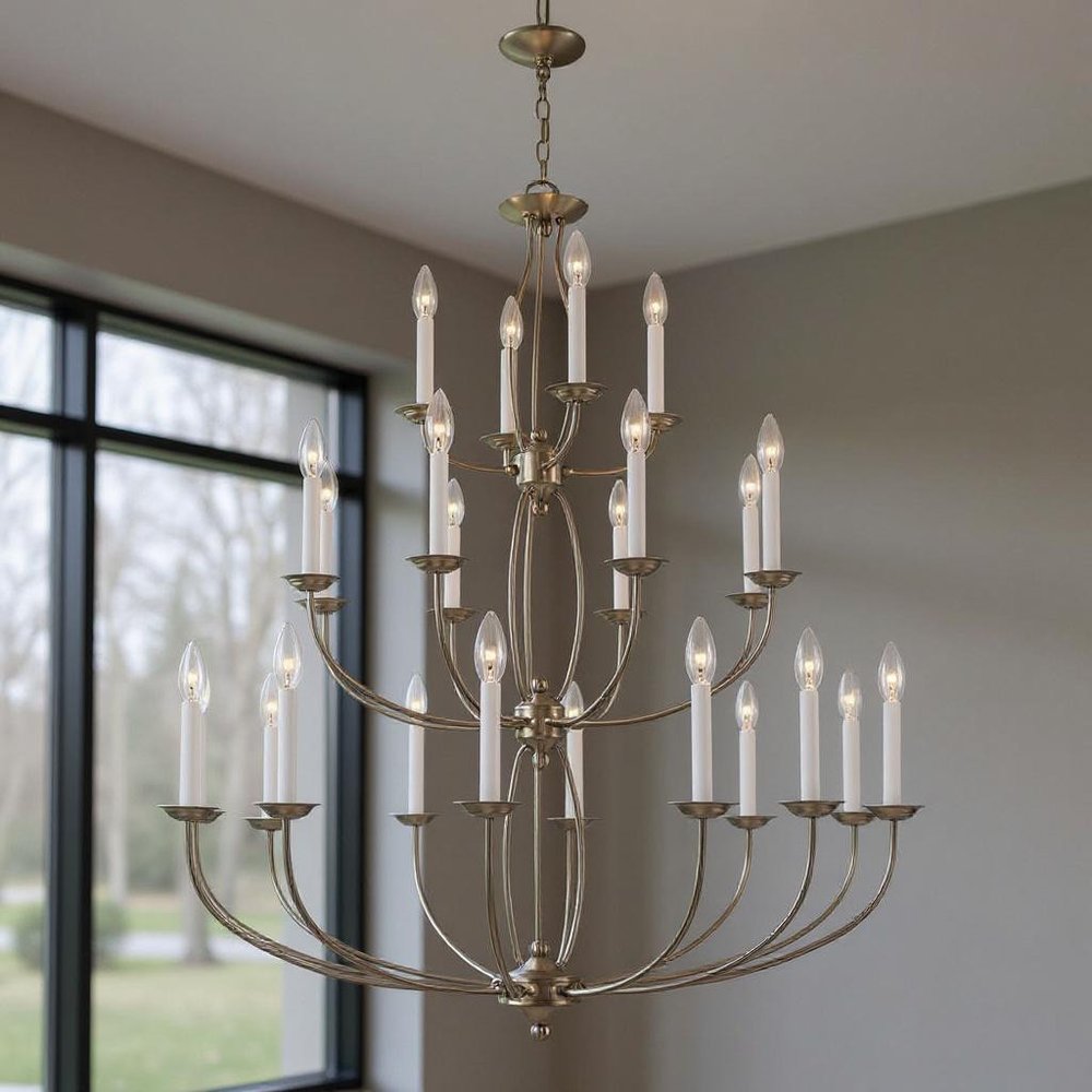 Multi Light Dimmable Chandelier With Shades