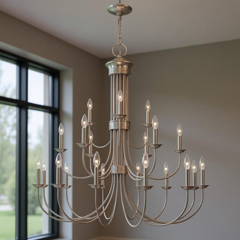 Multi Light Dimmable Chandelier With Shades