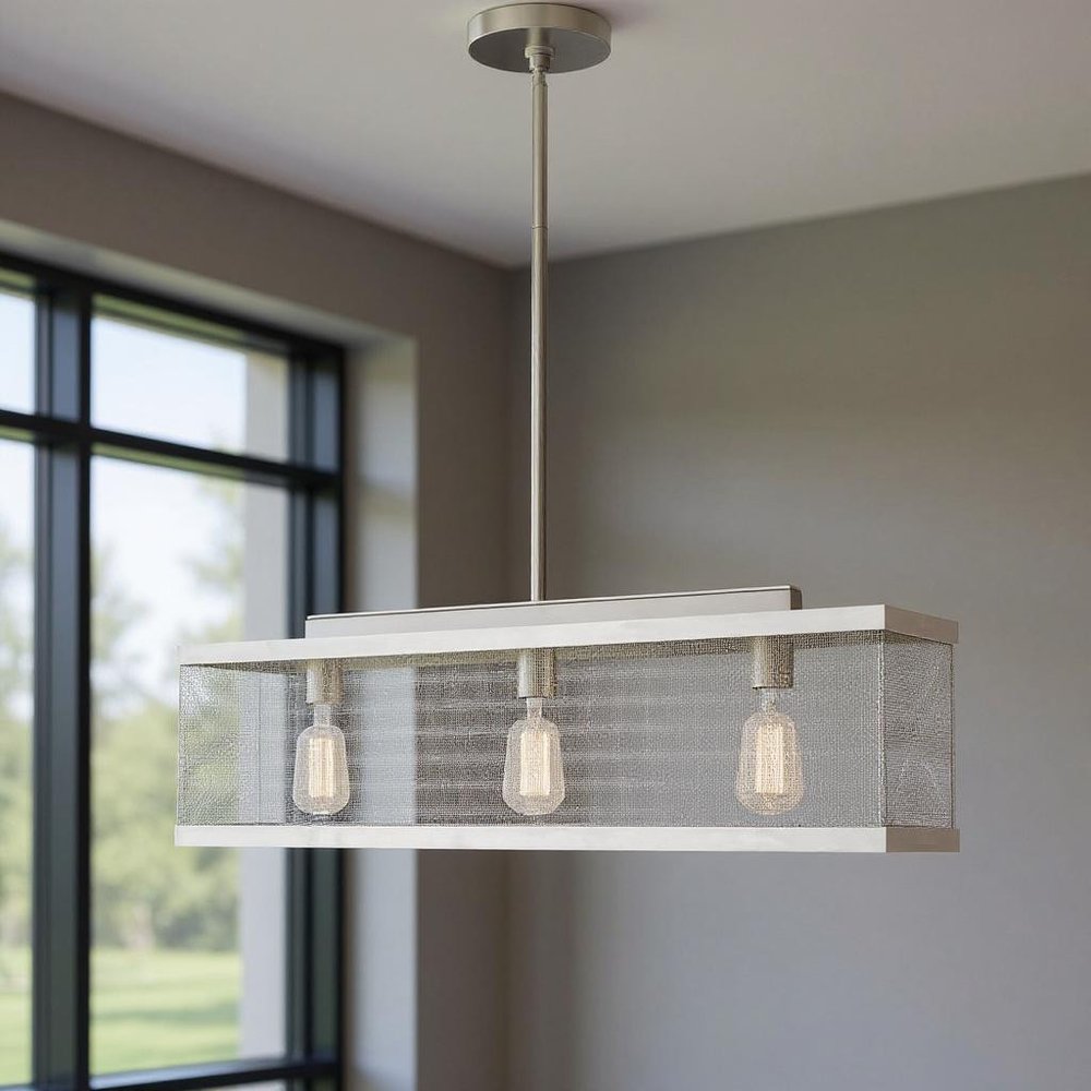 Three Light Dimmable Chandelier With Shades