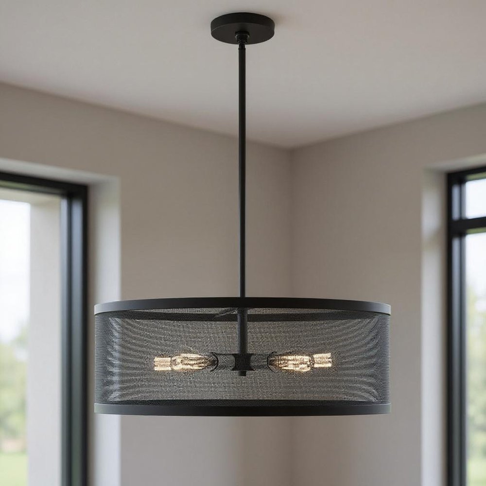 Five Light Dimmable Chandelier With Shades