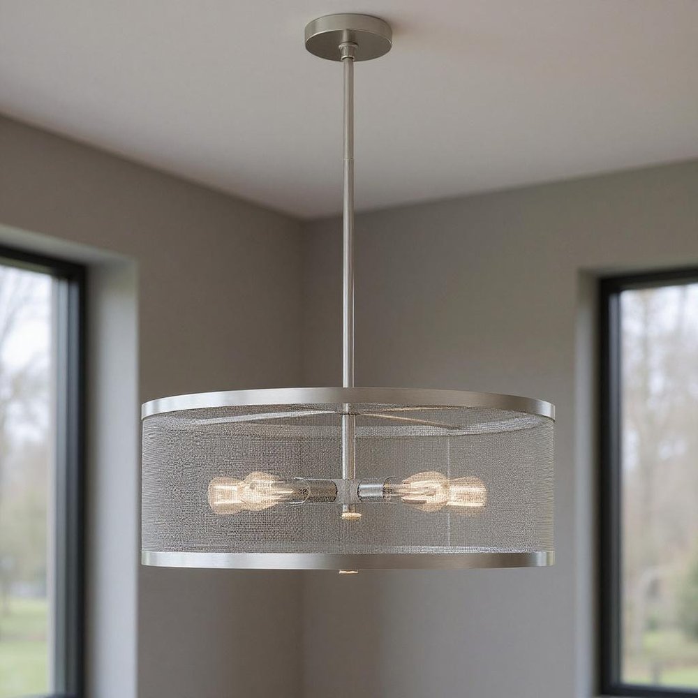 Five Light Dimmable Chandelier With Shades