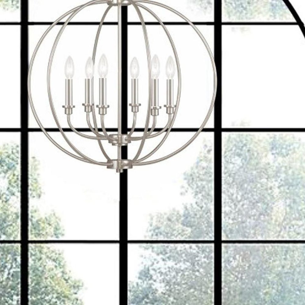 Six Light Dimmable Chandelier With Shades