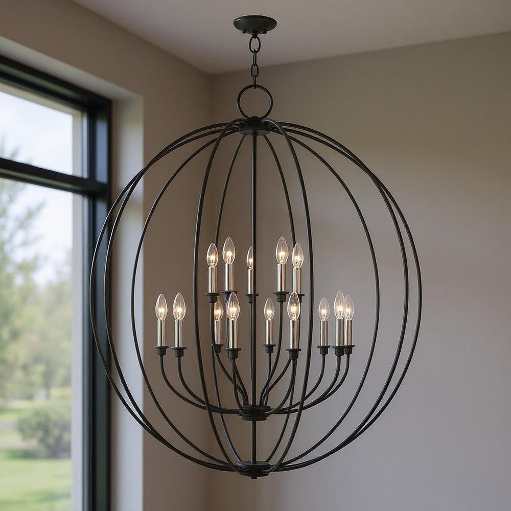 Multi Light Dimmable Chandelier With Shades