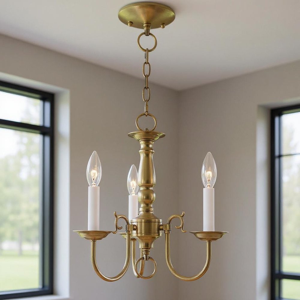 Three Light Dimmable Chandelier With Shades