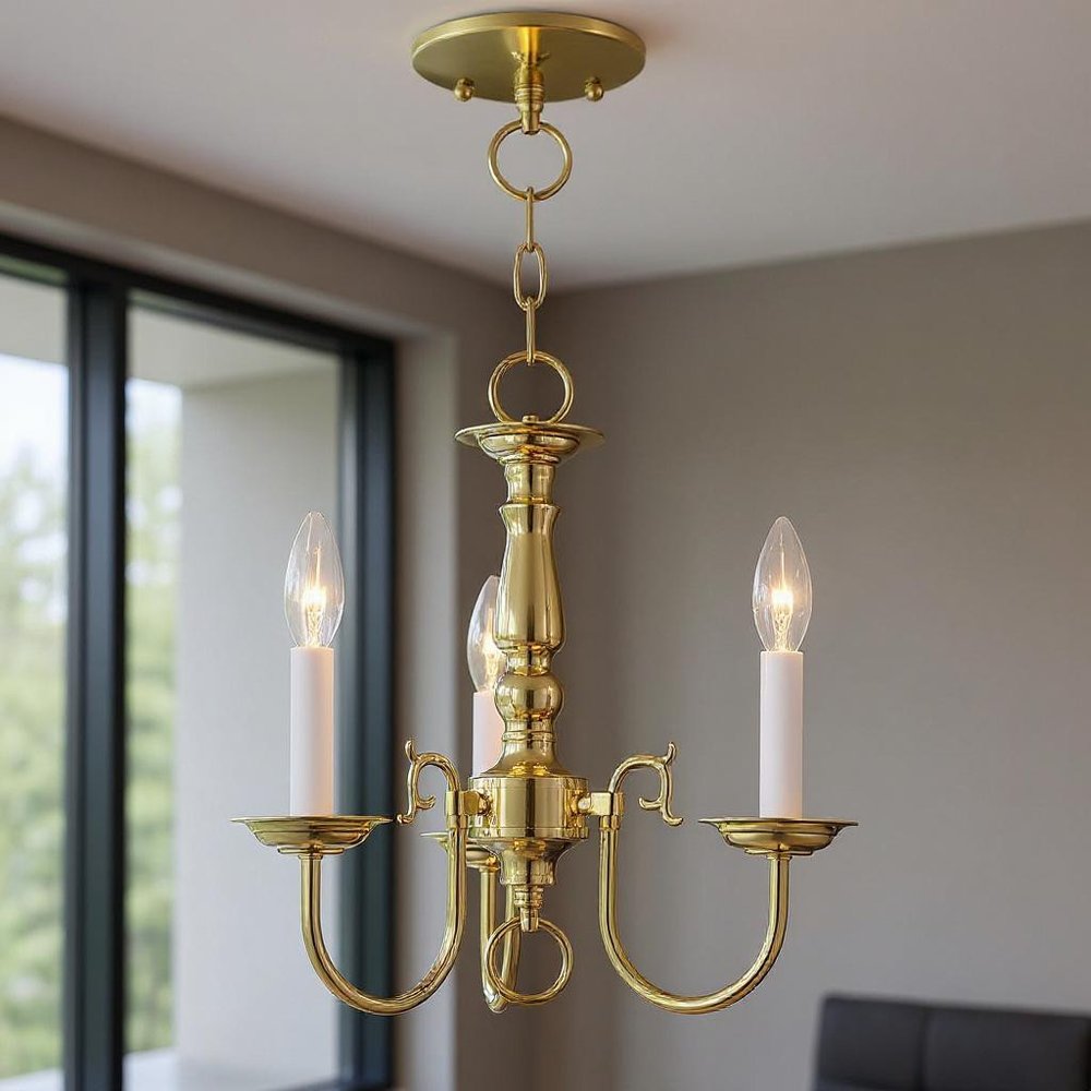 Three Light Dimmable Chandelier With Shades