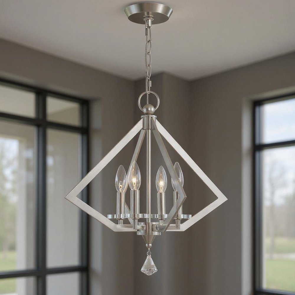 Four Light Dimmable Chandelier With Shades
