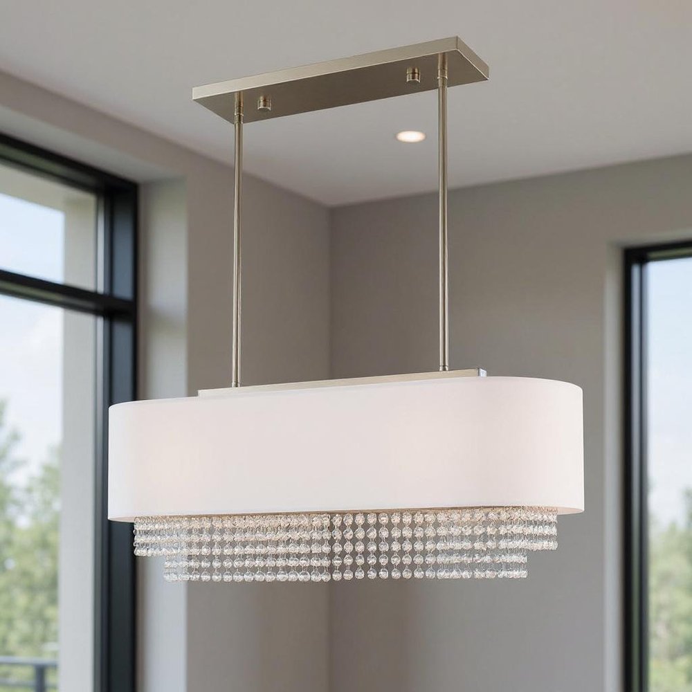 Three Light Dimmable Chandelier With Shades