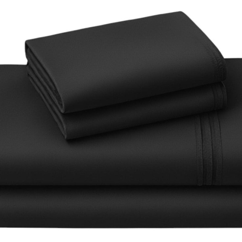 Four Piece Charcoal Cotton King Sheet Set