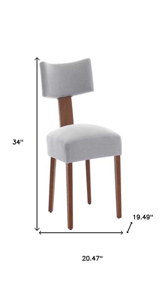 Set of Two Gray and Brown Tufted Dining Side Chairs