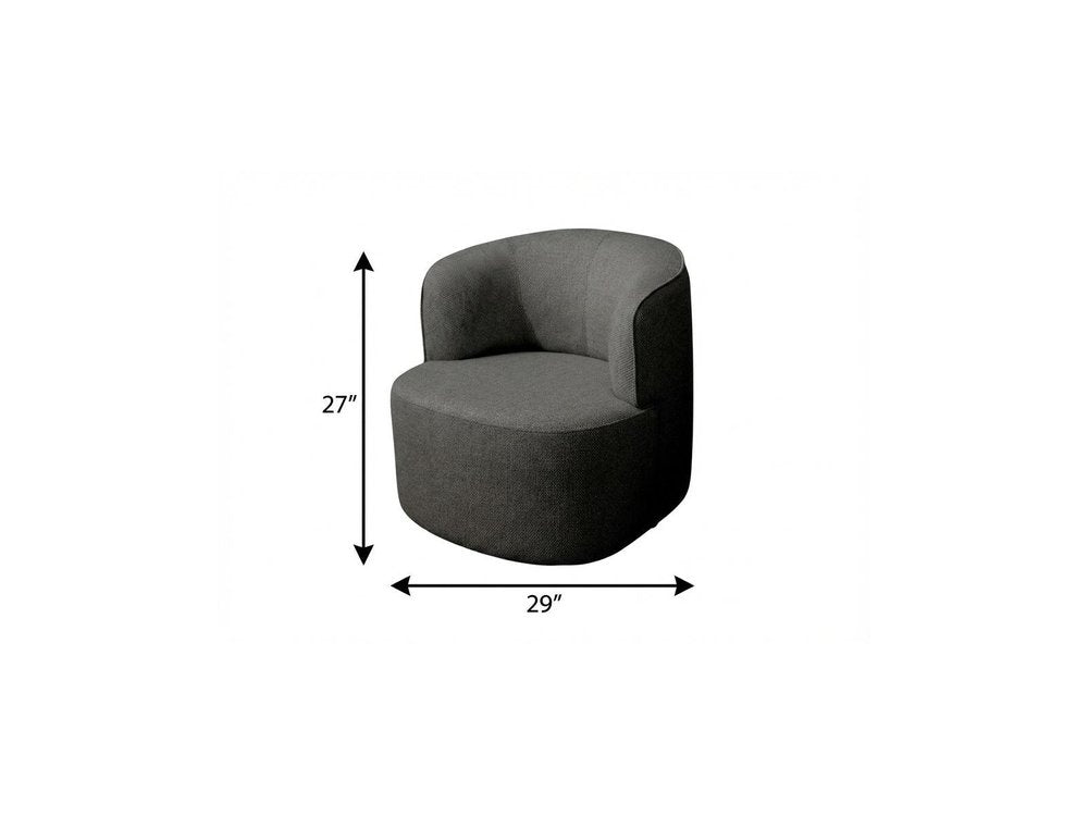 29" Gray Cotton Blend and Metal Lounge Chair