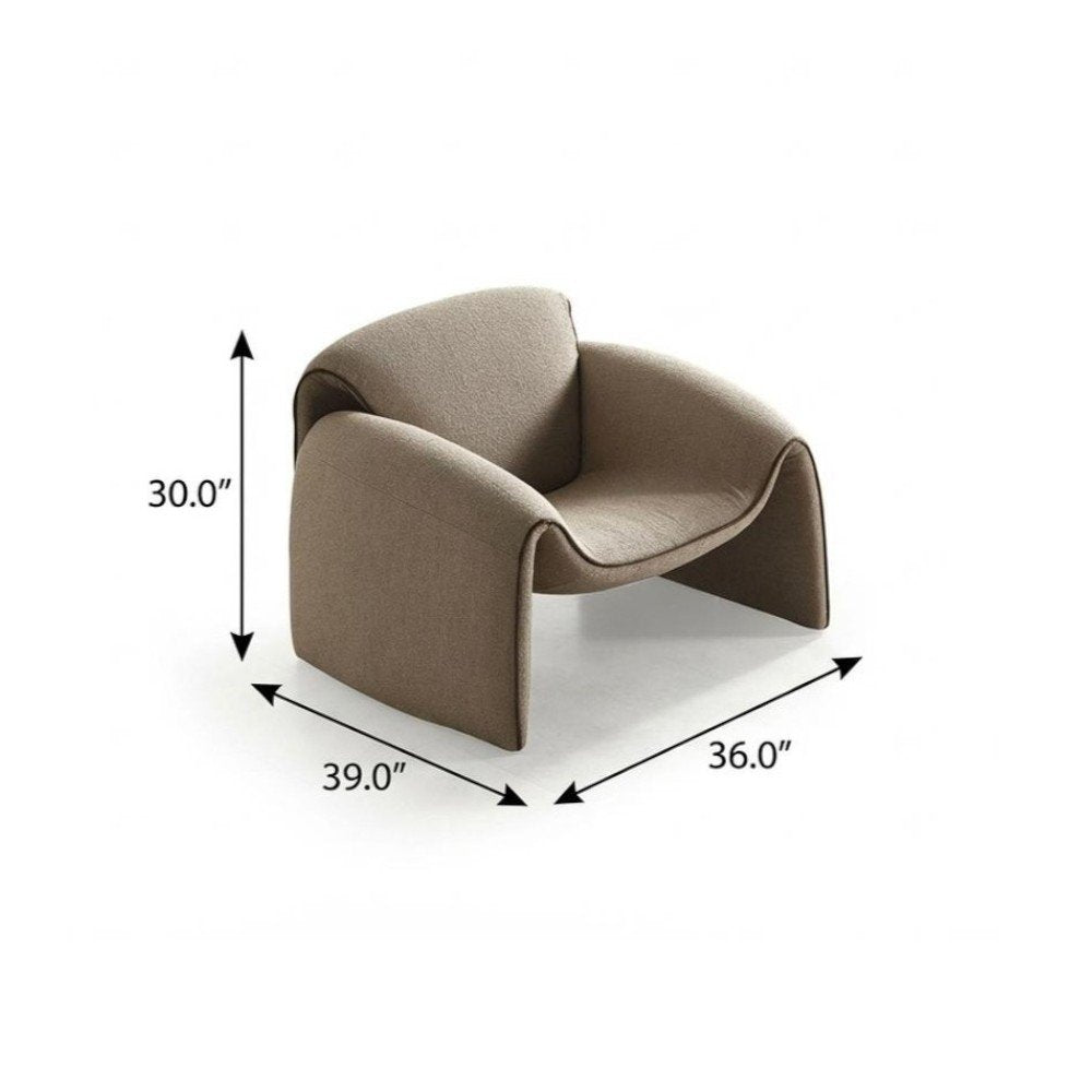 39" Taupe Boucle Lounge Chair