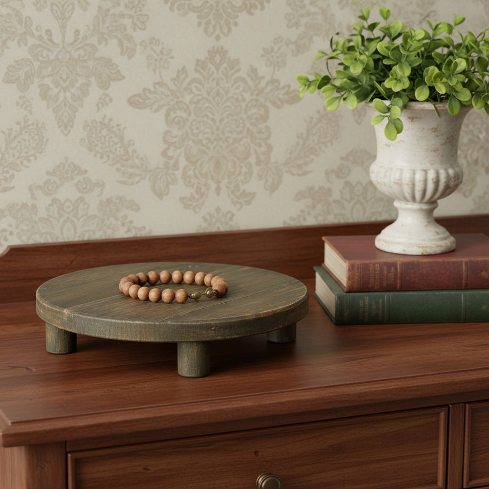 12" Brown Solid Wood Desk Organizer