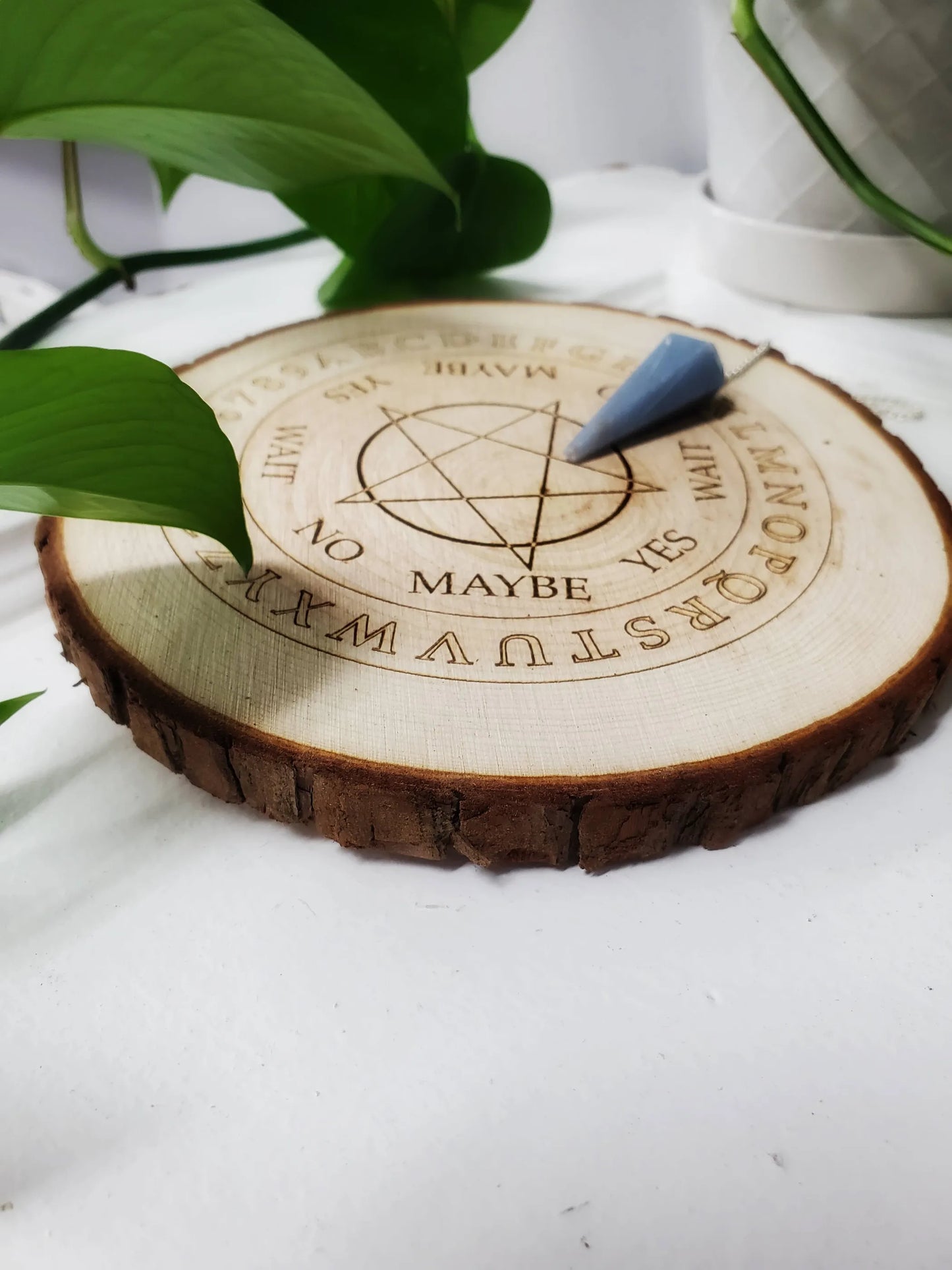 Natural Wood Pentagram Engraved Pendulum Board
