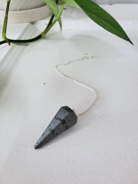 Authentic Hematite Crystal Pendulum