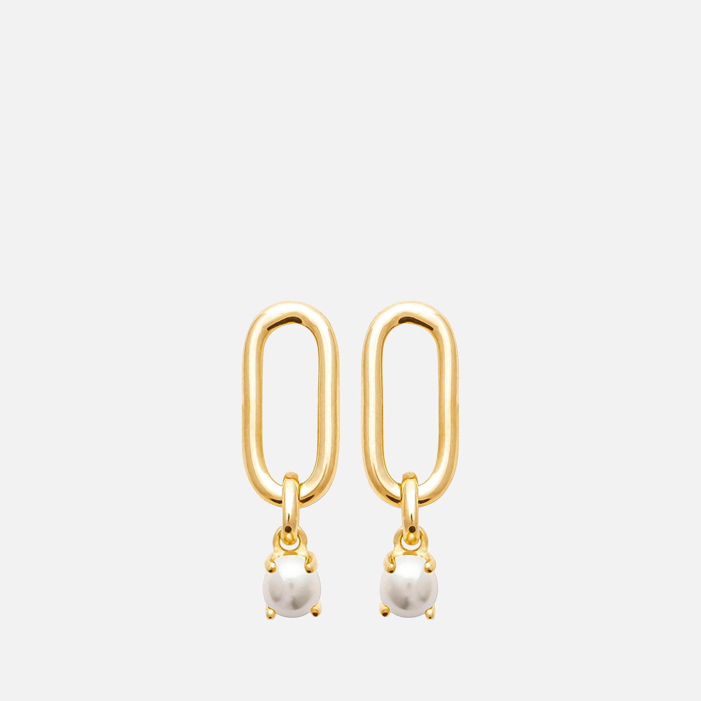 MKF Collection by Mia K. - Elodie Link & Pearl Drop Earrings