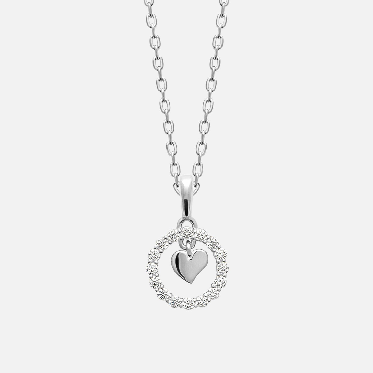 MKF Collection by Mia K. - Eterna Halo Heart Pendant Necklace