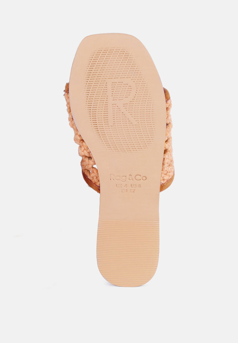 Cedar Handwoven Natural Tassel Flats