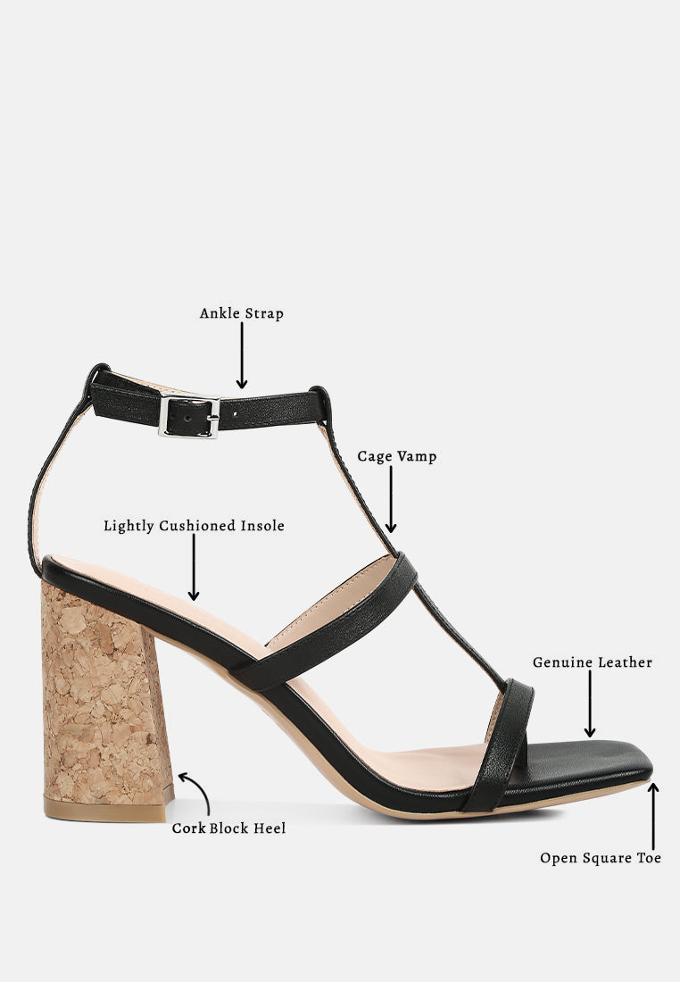 Mirabella Open Square Toe Block Heel Sandals