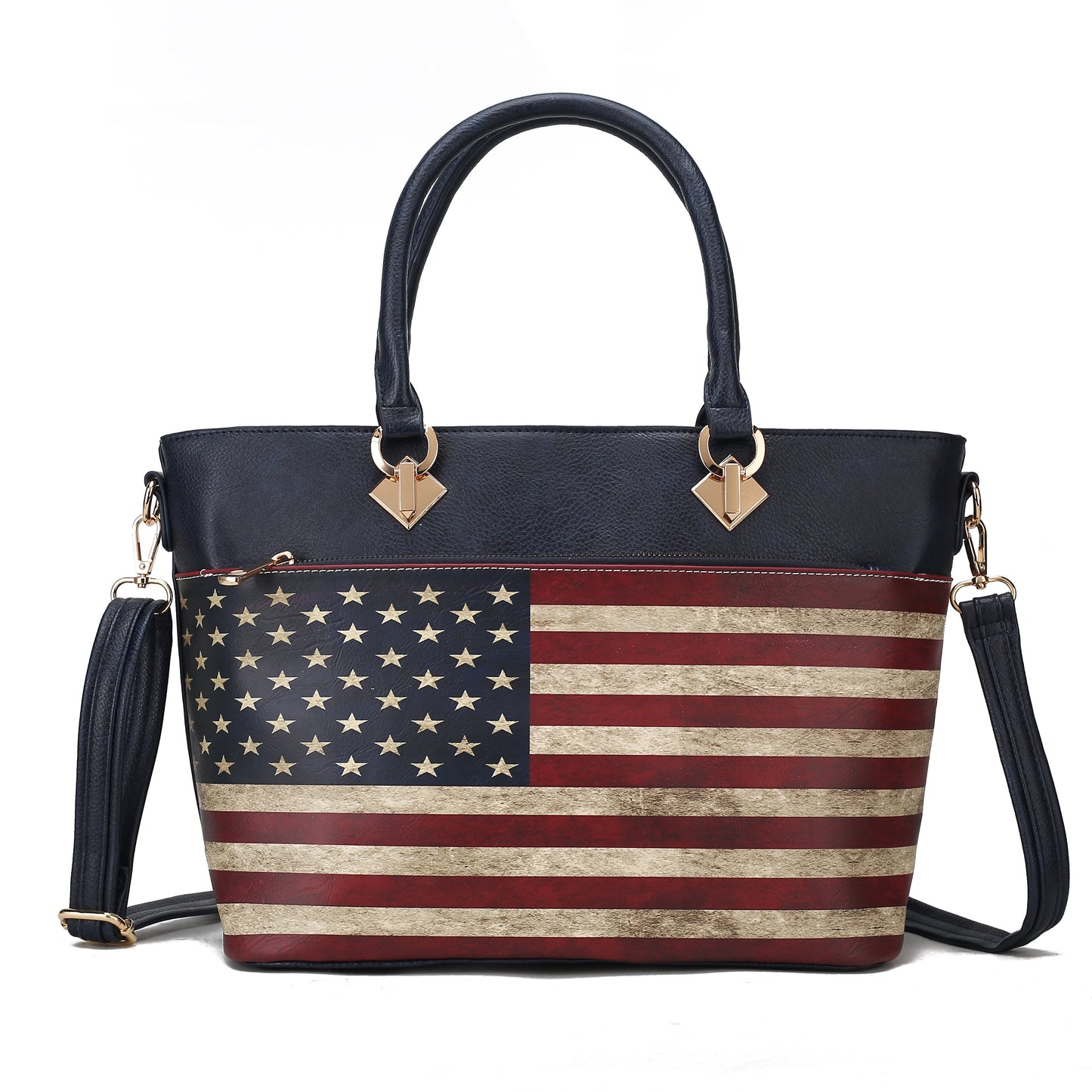 MKF Collection by Mia K. - Lilian Printed Flag Tote Bag