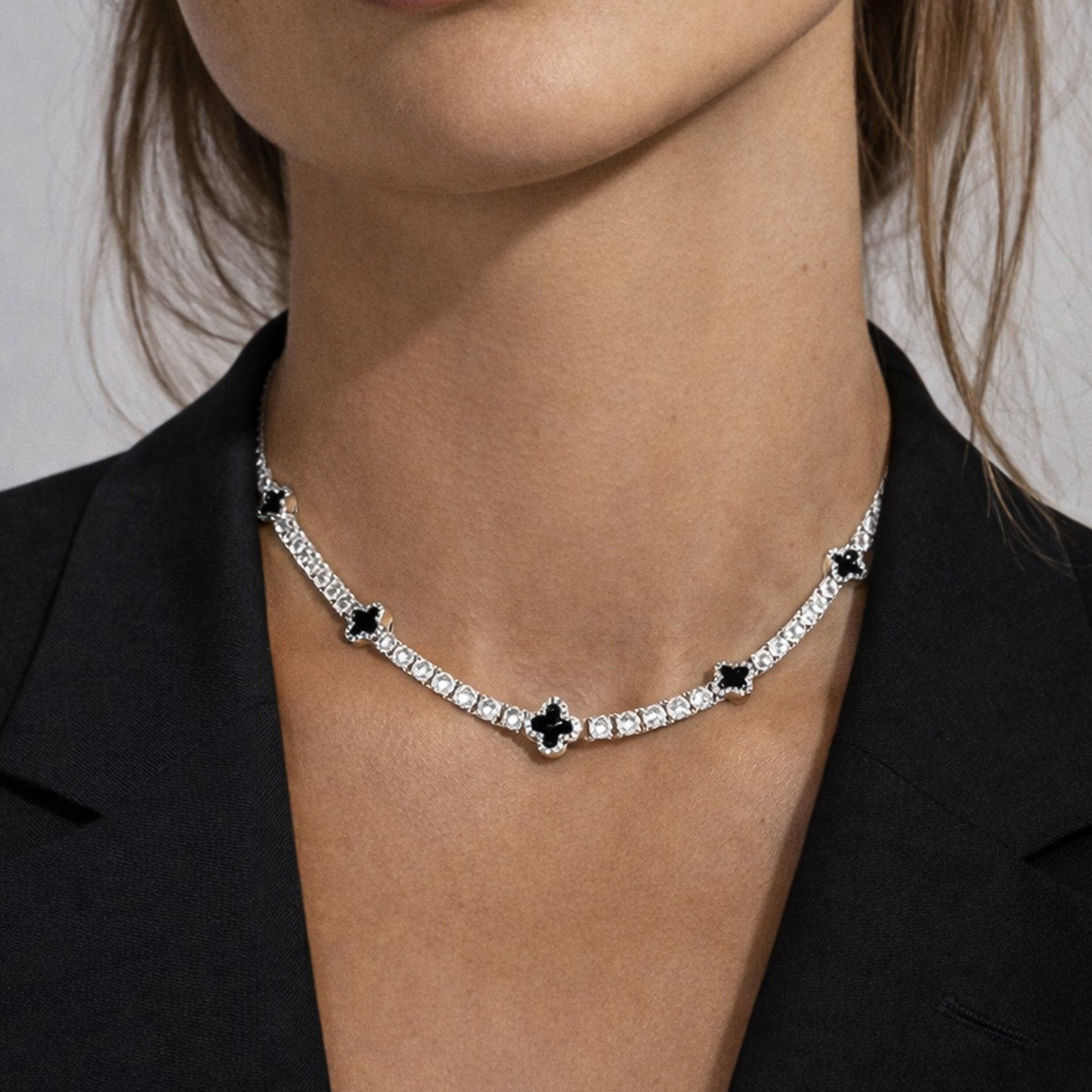 MKF Collection by Mia K. - Noir Line Necklace