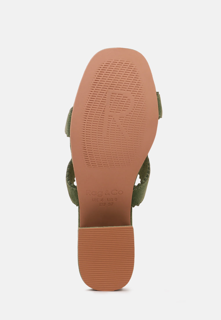 Zena Croc Texture Leather Sandal