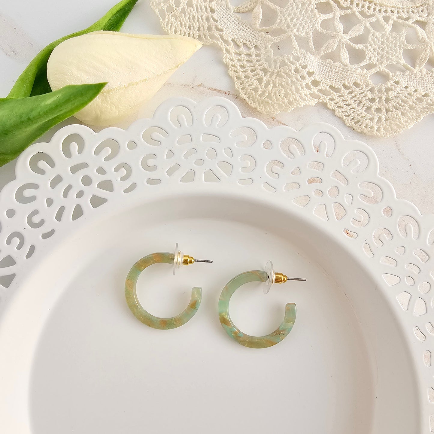 Cam Mini Hoops - Champagne Mint
