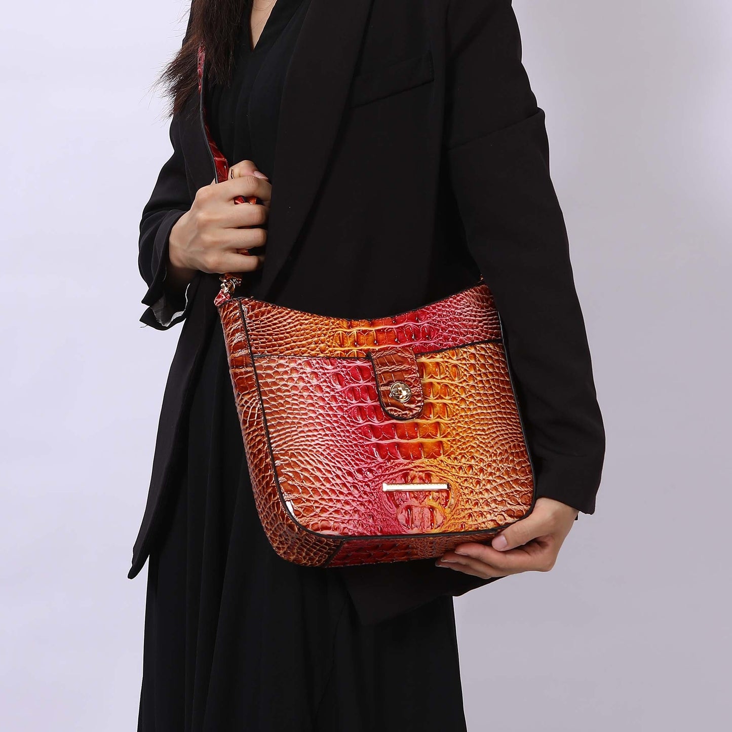 MKF Collection by Mia K. - Giovana Gradient Croc Crossbody Bag