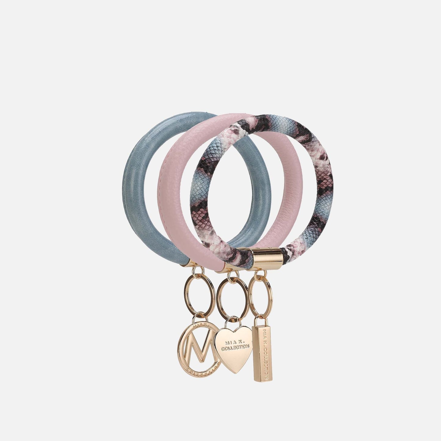 MKF Collection by Mia K. - Jasmine Bangle Bracelet Keyring Set