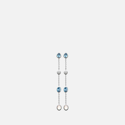 MKF Collection by Mia K. - Celeste Multi-Stone Linear Drop Earrings