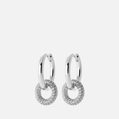 MKF Collection by Mia K. - Aura Pave Hoop Earrings