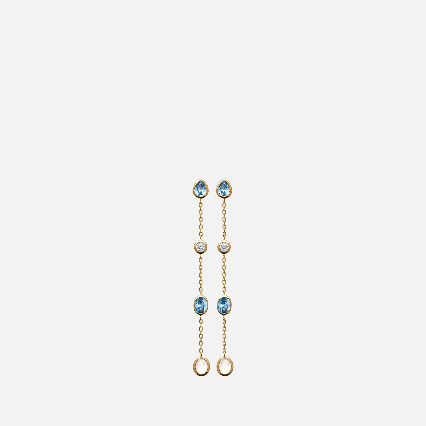 MKF Collection by Mia K. - Celeste Multi-Stone Linear Drop Earrings